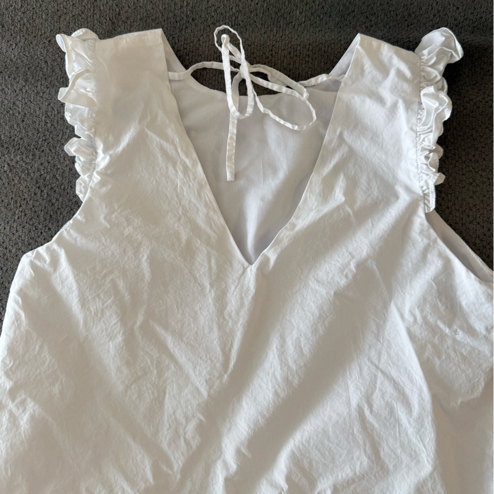 Maeve Elegant White Ruffle Top - Picture 2 of 3